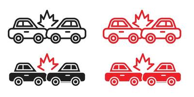 Automotive Collision Icon Displaying Vehicle Damage Assessment vector