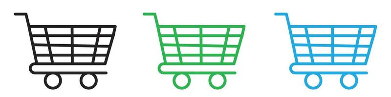 Cart icon illustrating shopping and retail transactions, suitable for e-commerce platforms, grocery stores, and retail businesses vector