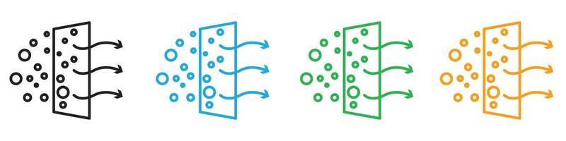 Air purification icon line art vector