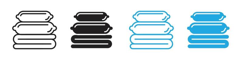 Cozy Bedding Set Icon with Soft Pillows for Home Comfort Visuals vector