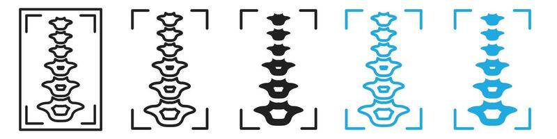 Back Pain Diagnostic Imaging Icon for Spinal Health Assessments vector
