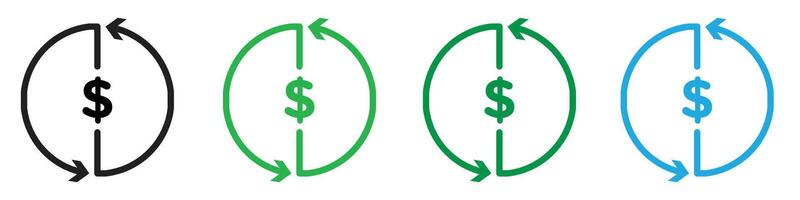 Circulation of money icon depicting the flow of currency in the economy, suitable for banking, finance, and economic studies vector