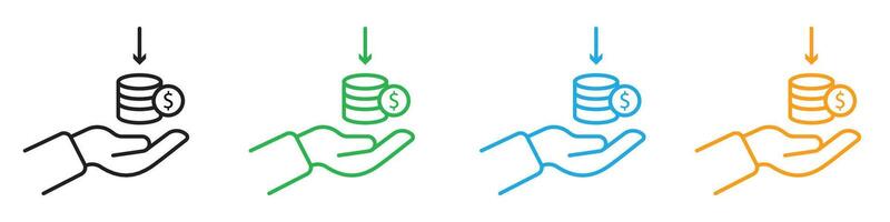 Borrower icon showcasing financial loan agreements and money transactions, ideal for banking and investment designs vector
