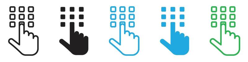 Code lock icon line art vector