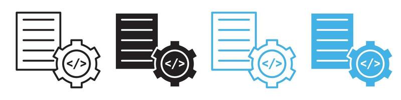Code optimization icon line art vector