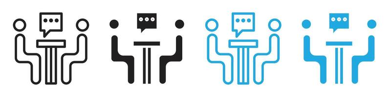 Consulting icon set featuring strategy, collaboration, and business management symbols for corporate use vector