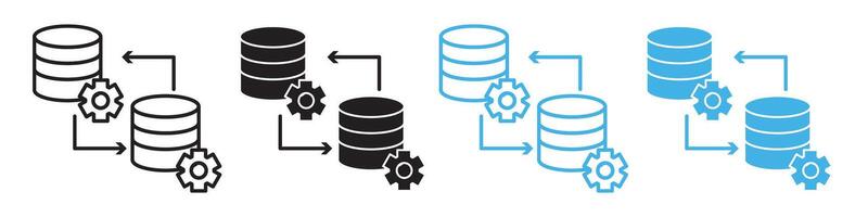 Data processing icon line art vector