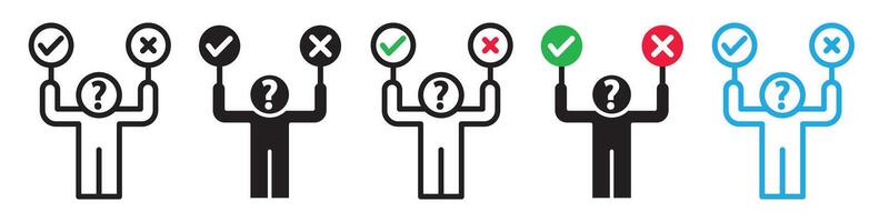 Choice and Direction Icons with Decision Arrows for Traffic and Roadway Signage vector