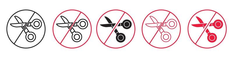 Do not cut icon line art vector