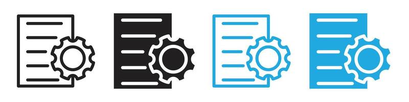Document settings icon line art vector