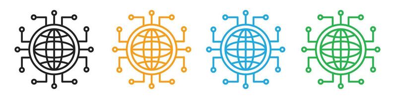 Internet Connectivity Global Network Icon for Tech and Communication vector