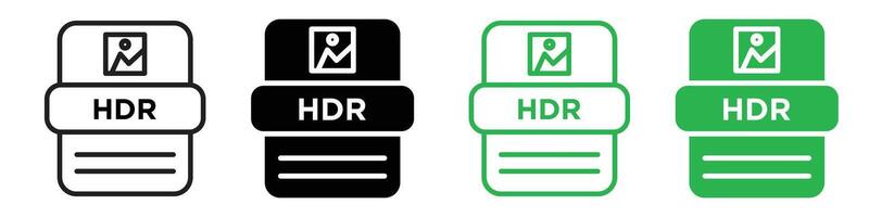 HDR image file extension icon line art vector