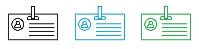 ID card icon line art vector