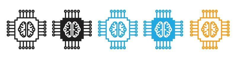 Futuristic AI Microchip Icon Denoting Next-Gen Processing Power vector