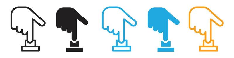 Hand-Operated Push Button Alert Icon for Quick Response Actions vector