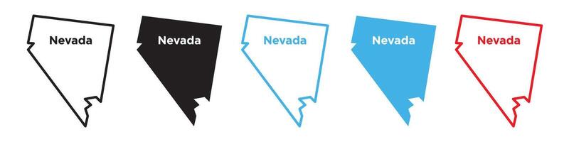 Nevada map icon line art vector
