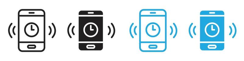 Mobile alarm icon depicting smartphone alerts and notifications, ideal for security applications, emergency alerts, and reminder services vector