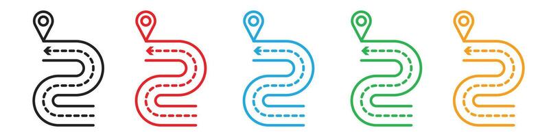 Highway and Street Map Navigation Icon for Journey Planning vector