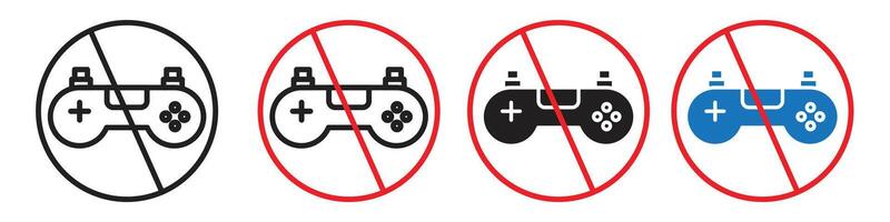 Ban on Digital Gaming Icon for Controlled Playtime vector