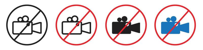 No Camera Use Icon Indicating Recording Restrictions vector