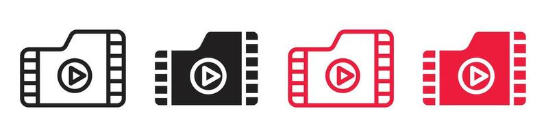 Multimedia files icon illustrating digital content storage and organization, perfect for tech platforms, media libraries, and entertainment apps vector