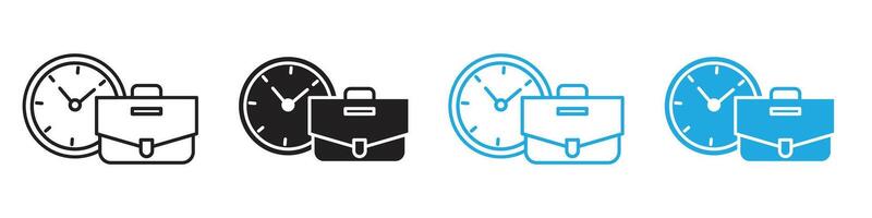 Office hours icon featuring scheduling, clock, and time management, perfect for business organization designs vector
