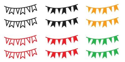 Triangular Celebration Flags Icon for Party Decoration Themes vector