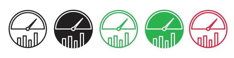 Performance indicator icon line art vector