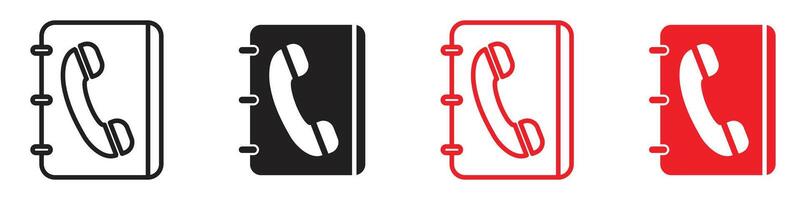 Phonebook icon illustrating contact directories and information services, suitable for communication platforms and business directories vector