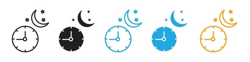 Evening Time Icon Depicting Moon and Stars for Nightly Rest vector