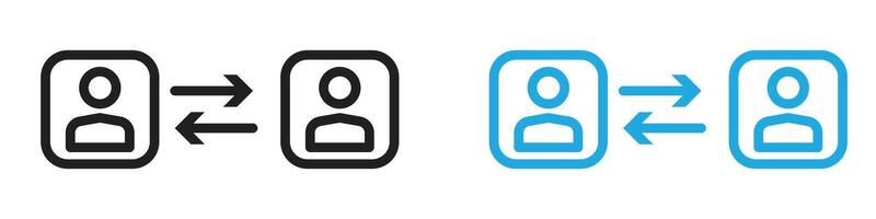 Peer to peer icon line art vector