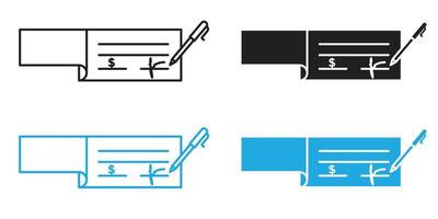 Banking Process Icon for Check Signing and Payment Authentication vector