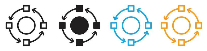 Efficient Operation Icons for Automated Workflows in Manufacturing Plants vector