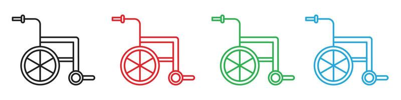 Wheelchair icon representing accessibility and mobility aids, ideal for healthcare facilities, disability services, and inclusive design projects vector