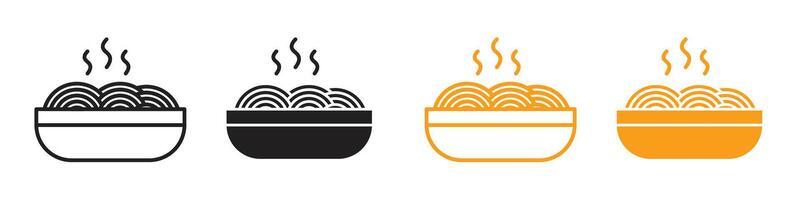 Spaghetti icon set vector