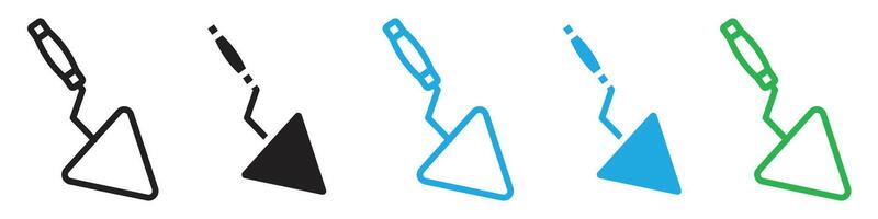 Trowel icon featuring a construction tool, suitable for building projects, masonry work, and DIY tutorials vector