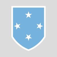 Micronesia Flag Shield Shape Frame vector