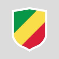 Congo Flag Shield Shape Frame vector