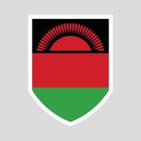 Malawi Flag Shield Shape Frame vector