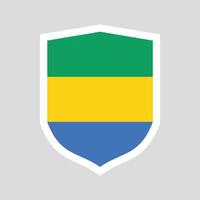 Gabon Flag Shield Shape Frame vector