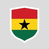 Ghana Flag Shield Shape Frame vector