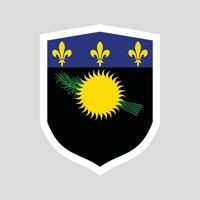Guadeloupe Flag Shield Shape Frame vector