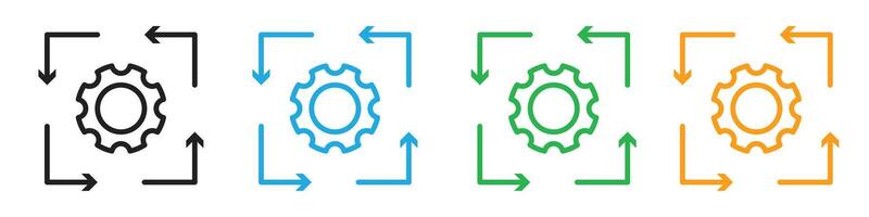 Workflow process icon line art vector