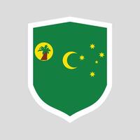 Cocos or Keeling Islands Flag Shield Shape Frame vector