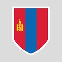 Mongolia Flag Shield Shape Frame vector
