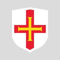 Guernsey Flag Shield Shape Frame vector