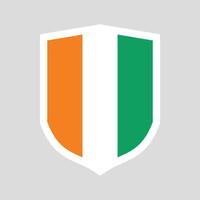 Ivory Coast Flag Shield Shape Frame vector