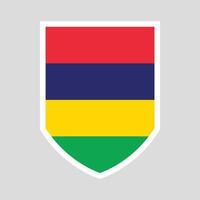 Mauritius Flag Shield Shape Frame vector