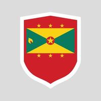 Grenada Flag Shield Shape Frame vector