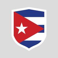 Cuba Flag Shield Shape Frame vector